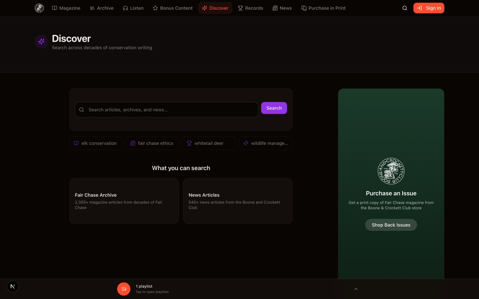 Search page