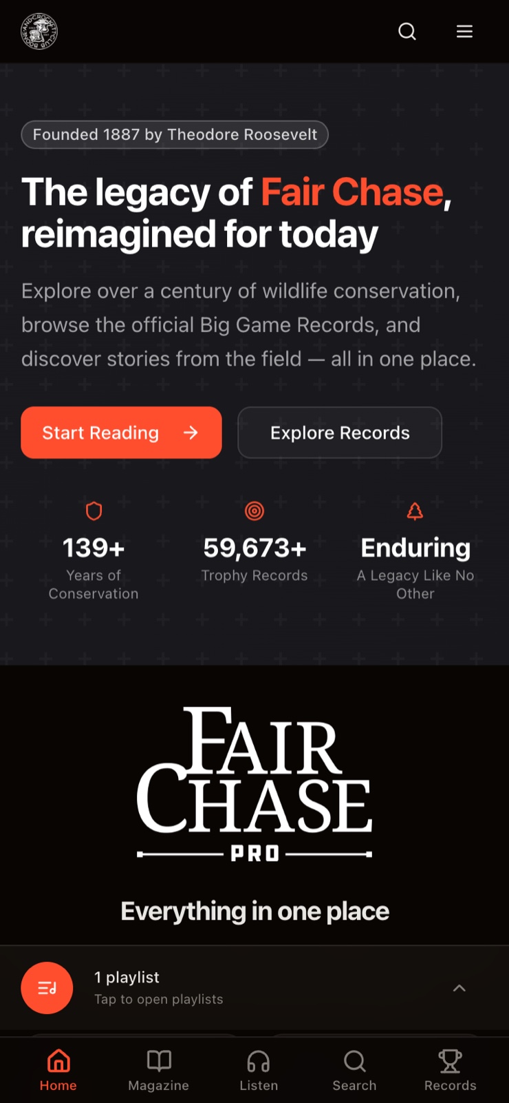 Home page on a phone