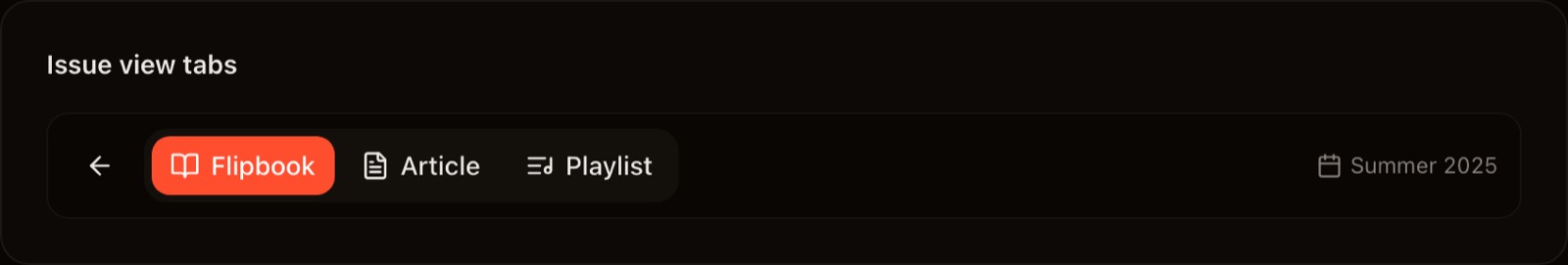 Issue view tabs